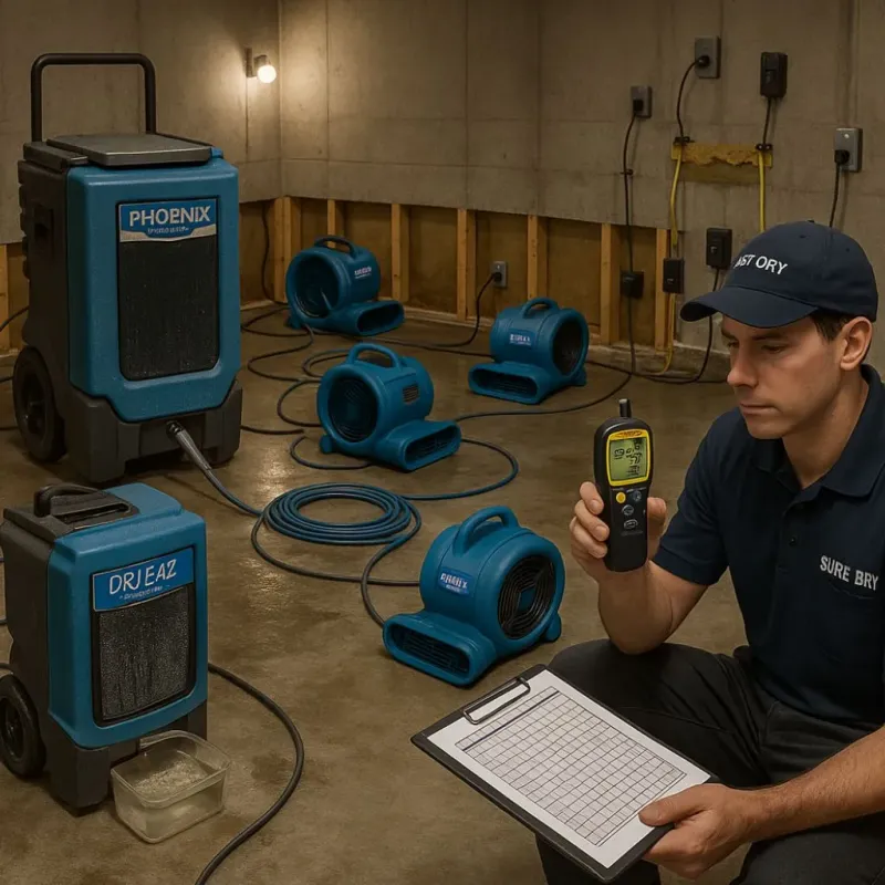 Structural Drying and Dehumidification process in Oviedo, FL